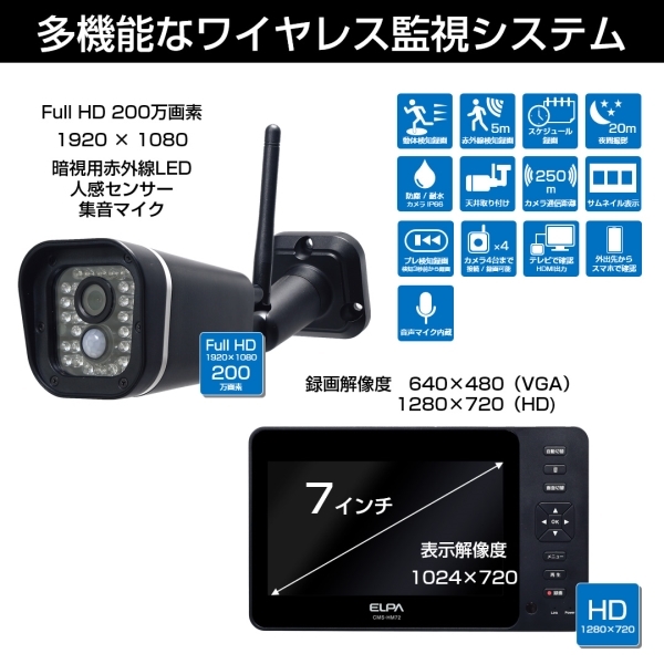 うのにもお得な情報満載！ ココデカウ朝日電器 7型 ワイヤレスカメラ